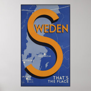 Zweden dat is de plaats poster