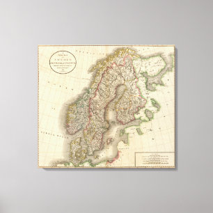 Zweden, Denemarken en Noorwegen Canvas Afdruk