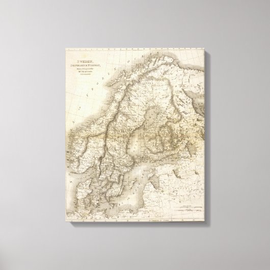 Zweden, Denemarken, Noorwegen Canvas Afdruk (Voorkant)