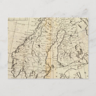 Zweden, Denemarken, Noorwegen en Finland Briefkaart