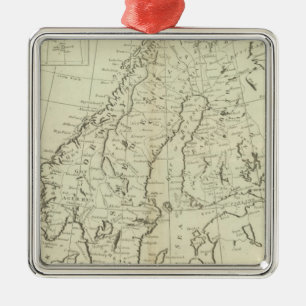Zweden, Denemarken, Noorwegen en Finland Metalen Ornament