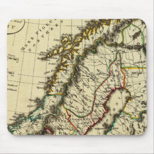 Zweden, Denemarken, Noorwegen, met de aangegeven g Muismat