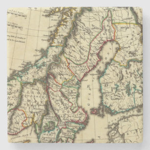 Zweden, Denemarken, Noorwegen, met de aangegeven g Stenen Onderzetter
