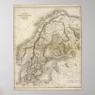 Zweden, Denemarken, Noorwegen Poster