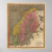 Zweden, Denemarken, Noorwegen Poster (Voorkant)