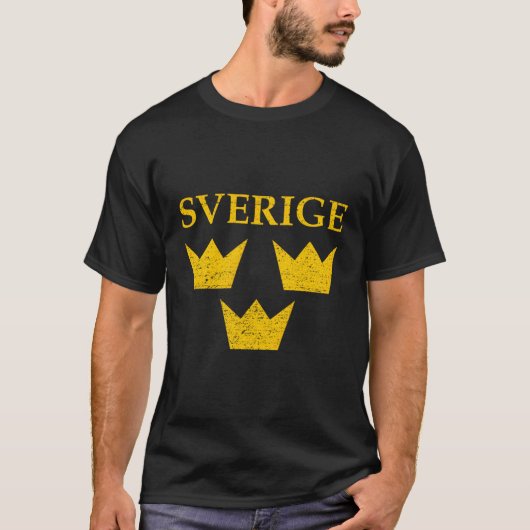 Zweden Drie Kronen Sverige Tre Kronor T-shirt (Voorkant)