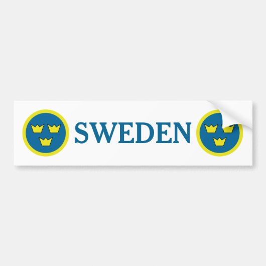 Zweden Drie Kroonkassen Zweeds Embleem Bumpersticker (Voorkant)