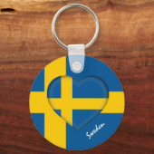 Zweden en hart, mode Zweedse vlag /sport Sleutelhanger (Achterkant)