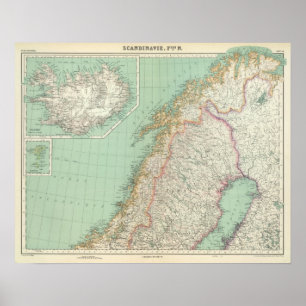 Zweden en IJsland Poster