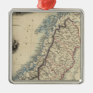 Zweden en Noorwegen 8 Metalen Ornament