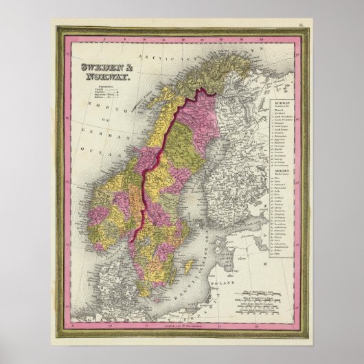 Zweden en Noorwegen Poster (Voorkant)