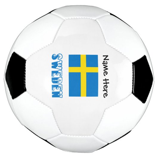 Zweden en Zweden vlag met Jouw naam Voetbal (Gedraaid)