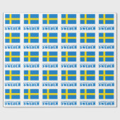 Zweden en Zweedse vlag Cadeaupapier (Vlak)