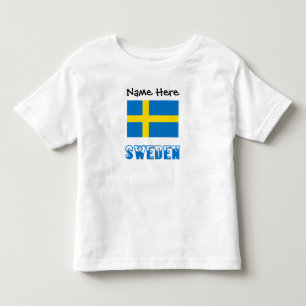 Zweden en Zweedse vlag met uw naam Kinder Shirts