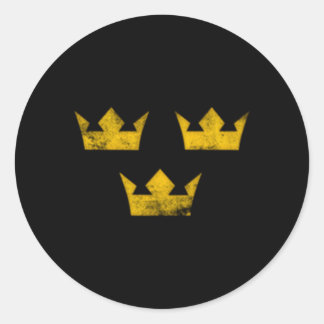 Zweden Erfgoed Tre Kronor Drie Kronen Sverige Ronde Sticker