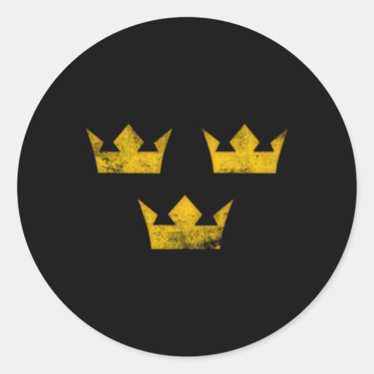 Zweden Erfgoed Tre Kronor Drie Kronen Sverige Ronde Sticker (Voorkant)
