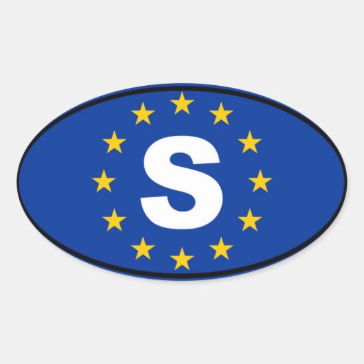 Zweden Europese Unie Ovale Sticker (Voorkant)