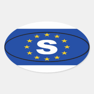 Zweden Europese Unie Ovale Sticker