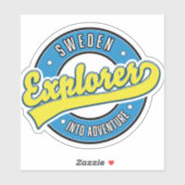 Zweden Explorer in het avontuur logo. Sticker (Vel)