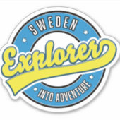Zweden Explorer in het avontuur logo. Sticker (Voorkant)