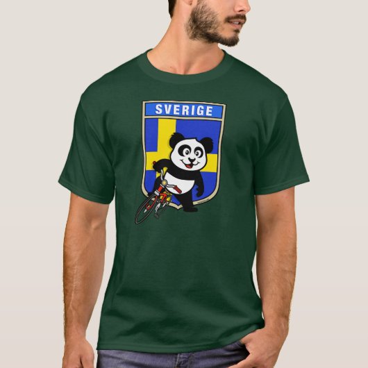 Zweden Fietsen Panda T-shirt (Voorkant)