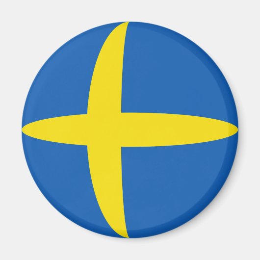 Zweden Fisheye Flag Magnet (Voorkant)