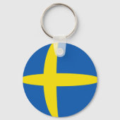 Zweden Fisheye Flag Sleutelhanger (Voorkant)