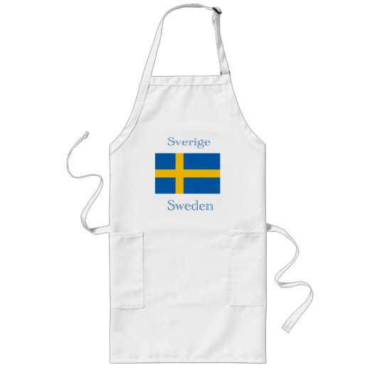 Zweden Flag Apron Lang Schort (Voorkant)