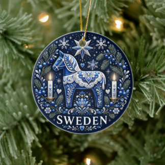 Zweden Folk Art Kerstsouvenir Keramisch Ornament