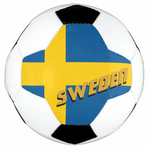 Zweden Football en Zweedse vlag / sport Voetbal