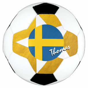 Zweden Football & goudvlag Zweden Voetbal
