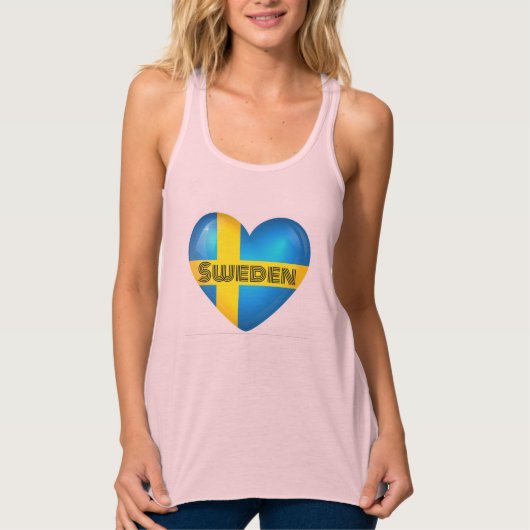 Zweden Hart Vlag Tanktop (Voorkant)