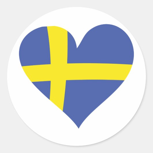 zweden hartpictogram ronde sticker (Voorkant)