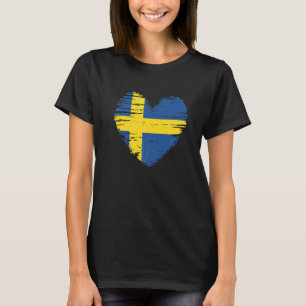 Zweden hartslag Zweedse vlag Zweedse Pride T-shirt