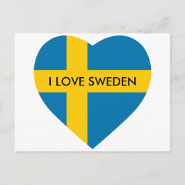ZWEDEN HARTVORMIGE VLAG BRIEFKAART