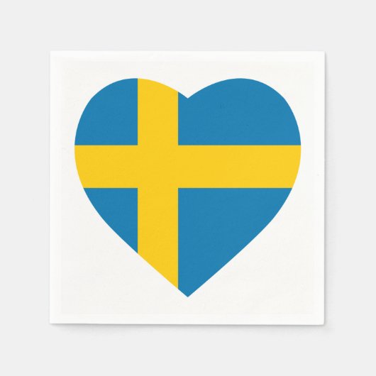 ZWEDEN HARTVORMIGE VLAG SERVETTEN (Voorkant)
