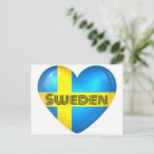 Zweden Heart Flag Briefkaart (Staand voorkant)
