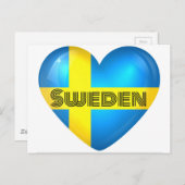 Zweden Heart Flag Briefkaart (Voorkant / Achterkant)