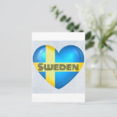 Zweden Heart Flag Briefkaart (Staand voorkant)