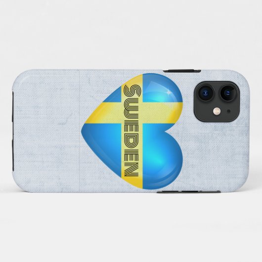 Zweden Heart Flag Case-Mate iPhone Case (Achterkant (horizontaal))