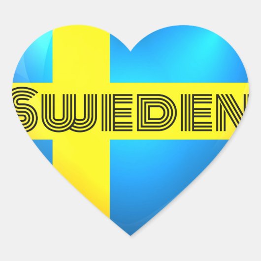 Zweden Heart Flag Hart Sticker (Voorkant)