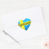 Zweden Heart Flag Hart Sticker (Envelop)