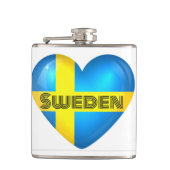 Zweden Heart Flag Heupfles (Voorkant)