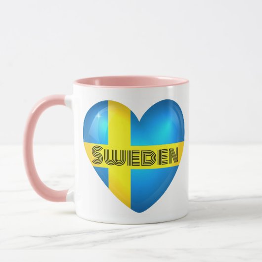 Zweden Heart Flag Mok (Links)