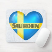 Zweden Heart Flag Muismat (Met muis)