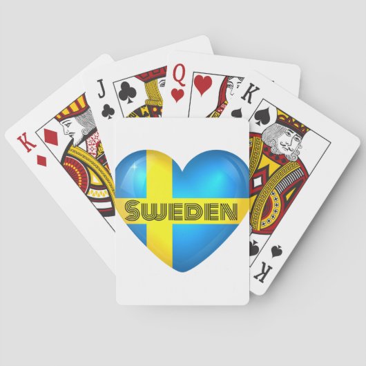 Zweden Heart Flag Pokerkaarten (Achterkant)