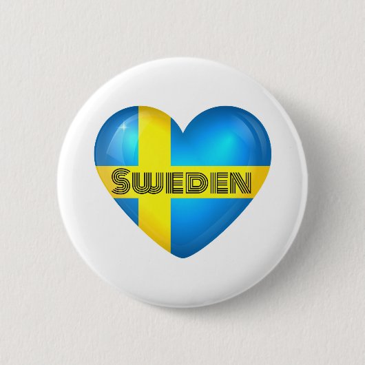 Zweden Heart Flag Ronde Button 5,7 Cm (Voorkant)