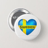 Zweden Heart Flag Ronde Button 5,7 Cm (Voorkant /achterkant)