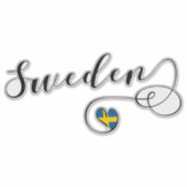 Zweden Heart Flag Sticker (Voorkant)
