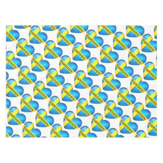 Zweden Heart Flag Tafelkleed (Voorkant (Horizontaal))